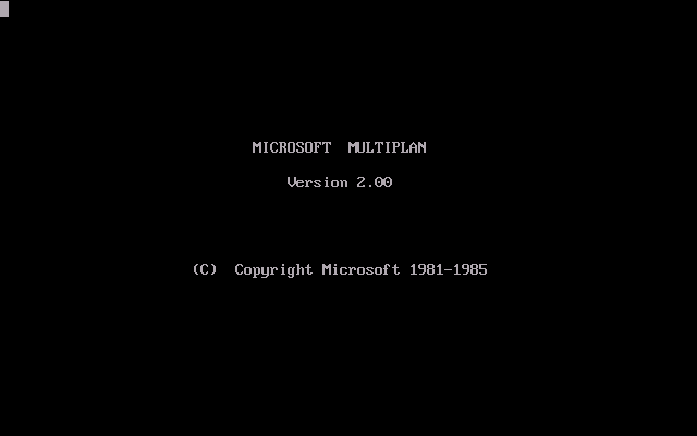 Multiplan 2.00 - Splash
